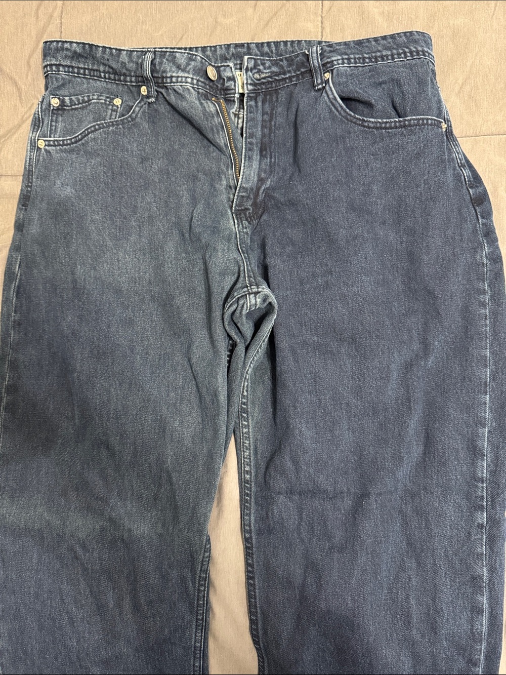 YoungLA Men's Relaxed Dark Blue Denim Jeans